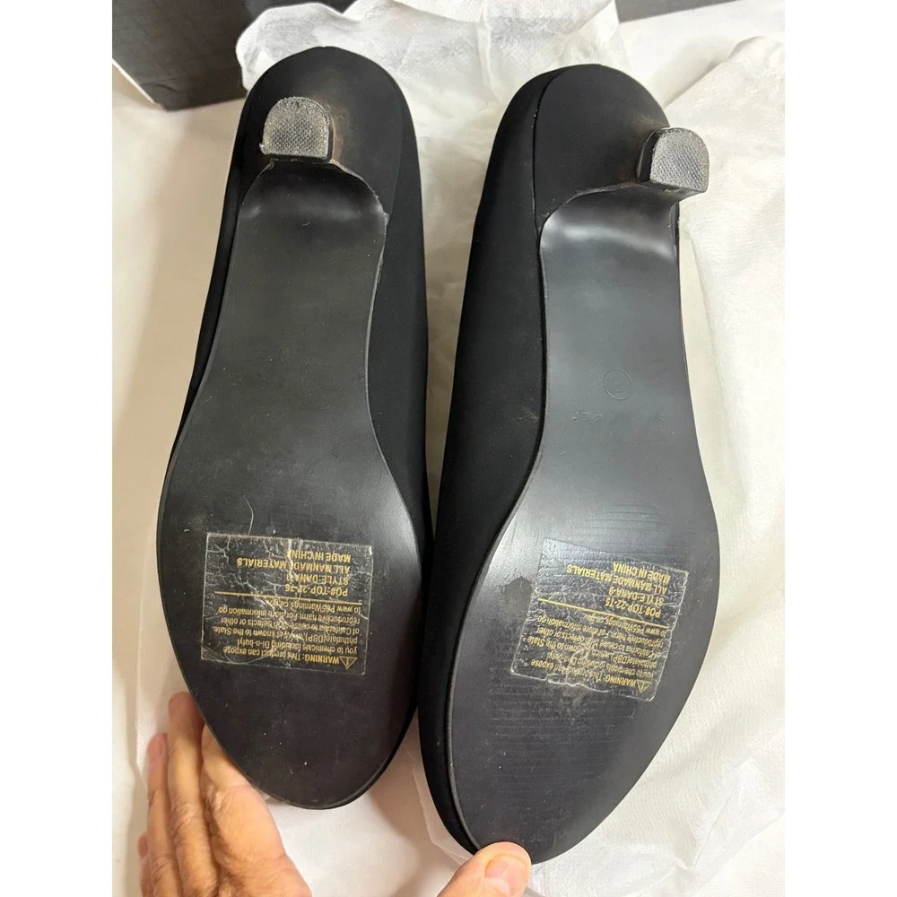 Forever Dana-9 Black Kitten Heel Pumps Round Toe Office Shoes Womens 8